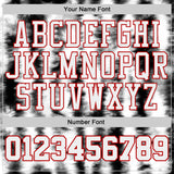 Custom Tie Dye White-Red Stripe Round Neck Sublimation Basketball Uniform Jersey