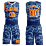Custom Tie Dye Bay Orange-White Stripe Round Neck Sublimation Basketball Uniform Jersey