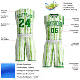 Custom Tie Dye Grass Green-White Stripe Round Neck Sublimation Basketball Uniform Jersey