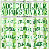 Custom Tie Dye Grass Green-White Stripe Round Neck Sublimation Basketball Uniform Jersey