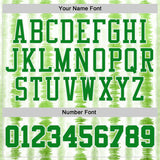 Custom Tie Dye Grass Green-White Stripe Round Neck Sublimation Basketball Uniform Jersey