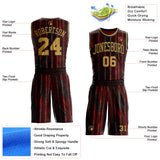 Custom Tie Dye Old Gold-Black Stripe Round Neck Sublimation Basketball Uniform Jersey