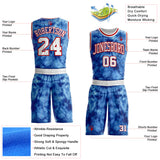 Custom Tie Dye White-Red Watercolor Round Neck Sublimation Basketball Uniform Jersey