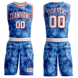 Custom Tie Dye White-Red Watercolor Round Neck Sublimation Basketball Uniform Jersey