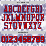 Custom Tie Dye Red Royal-White Watercolor Round Neck Sublimation Basketball Uniform Jersey