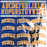 Custom Royal Bay Orange-White New York Statue Of Liberty Round Neck Sublimation Basketball Uniform Jersey