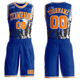 Custom Royal Bay Orange-White New York Statue Of Liberty Round Neck Sublimation Basketball Uniform Jersey
