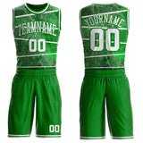 Custom Grass Green-White Boston Street Map Round Neck Sublimation Basketball Uniform Jersey