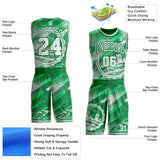 Custom Green-White Boston Victory City Round Neck Sublimation Basketball Uniform Jersey