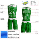 Custom Grass Green-White Boston Silhouette Round Neck Sublimation Basketball Uniform Jersey