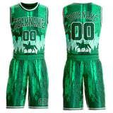 Custom Green-White Boston Cowboy Round Neck Sublimation Basketball Uniform Jersey
