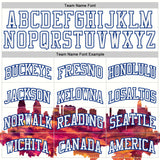 Custom White-Royal Philadelphia Silhouette Round Neck Sublimation Basketball Uniform Jersey