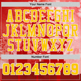 Custom Red Yellow-White Atlanta Silhouette Watercolor Round Neck Sublimation Basketball Uniform Jersey