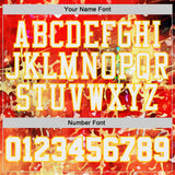 Custom Red White-Yellow Atlanta Silhouette Splatter Round Neck Sublimation Basketball Uniform Jersey