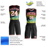 Custom Black White-Red Miami Beach Tropical Palm Tree Round Neck Sublimation Basketball Uniform Jersey