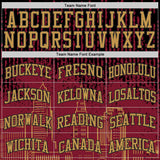 Custom Red Old Gold-Black Cleveland Silhouette Round Neck Sublimation Basketball Uniform Jersey