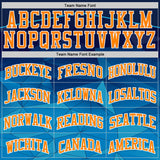 Custom Blue Bay Orange-White Diamond Shapes Geometric Gradient Round Neck Sublimation Basketball Uniform Jersey