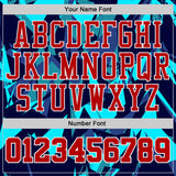 Custom Blue Red-White Diamond Shattered Geometric Round Neck Sublimation Basketball Uniform Jersey