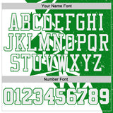Custom White-Grass Green Triangle Shapes Geometric Round Neck Sublimation Basketball Uniform Jersey