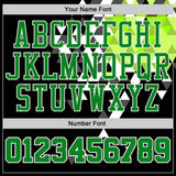 Custom Black Grass Green-White Diamond Shapes Geometric Round Neck Sublimation Basketball Uniform Jersey