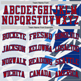 Custom White Red-Royal Triangle Shapes Gradient Round Neck Sublimation Basketball Uniform Jersey