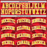 Custom Red Yellow-White Diamond Shapes Geometric Round Neck Sublimation Basketball Uniform Jersey