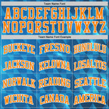 Custom Blue Bay Orange-White Diamond Shapes Geometric Round Neck Sublimation Basketball Uniform Jersey