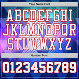 Custom Purple White Red-Royal Diamond Shapes Geometric Gradient Round Neck Sublimation Basketball Uniform Jersey