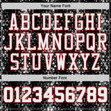 Custom Black White-Red Diamond Shapes Geometric Round Neck Sublimation Basketball Uniform Jersey