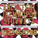 Custom Black Old Gold-Red Triangle Shapes Geometric Round Neck Sublimation Basketball Uniform Jersey