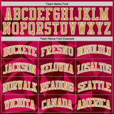 Custom Red Old Gold-White Diamond Shapes Geometric Round Neck Sublimation Basketball Uniform Jersey