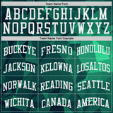 Custom Green-White Diamond Shapes Geometric Round Neck Sublimation Basketball Uniform Jersey