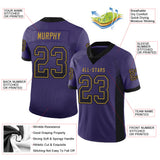 Custom Purple Black-Old Gold Drift Fashion Football Jersey