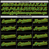 Custom Black Kelly Green-Yellow Mesh Authentic Throwback Baseball Jersey