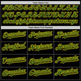 Custom Black Green-Yellow Mesh Authentic Throwback Baseball Jersey