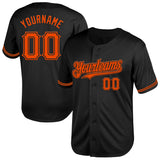 Custom Black Orange Mesh Authentic Throwback Baseball Jersey