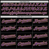 Custom Black Purple-Old Gold Mesh Authentic Throwback Baseball Jersey