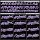 Custom Black Purple-White Mesh Authentic Throwback Baseball Jersey
