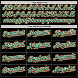 Custom Black Kelly Green-Orange Mesh Authentic Throwback Baseball Jersey
