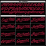 Custom Black Crimson Mesh Authentic Throwback Baseball Jersey