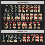 Custom Black Vintage USA Flag Cream-Crimson Authentic Baseball Jersey