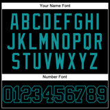 Custom Black Teal Mesh Authentic Throwback Baseball Jersey