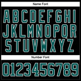 Custom Black Midnight Green-White Hockey Lace Neck Jersey