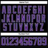 Custom Black Purple-Gray Hockey Lace Neck Jersey