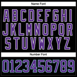 Custom Black Purple-Teal Hockey Lace Neck Jersey