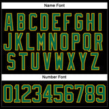 Custom Black Kelly Green-Gold Hockey Lace Neck Jersey