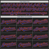 Custom Black Royal-Orange Authentic Baseball Jersey