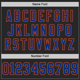 Custom Black Royal-Orange Mesh Authentic Football Jersey