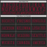 Custom Black Crimson Mesh Authentic Football Jersey