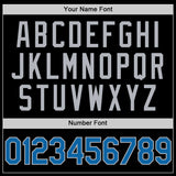 Custom Black Blue-Gray Authentic Throwback Basketball Jersey